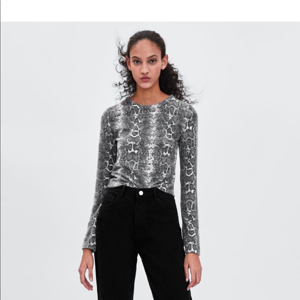 Zara cropped soft touch top